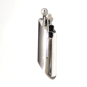 Vintage | Unsigned | Chic |  Silver and Black Brooch | Art Deco | Retro | Fancy